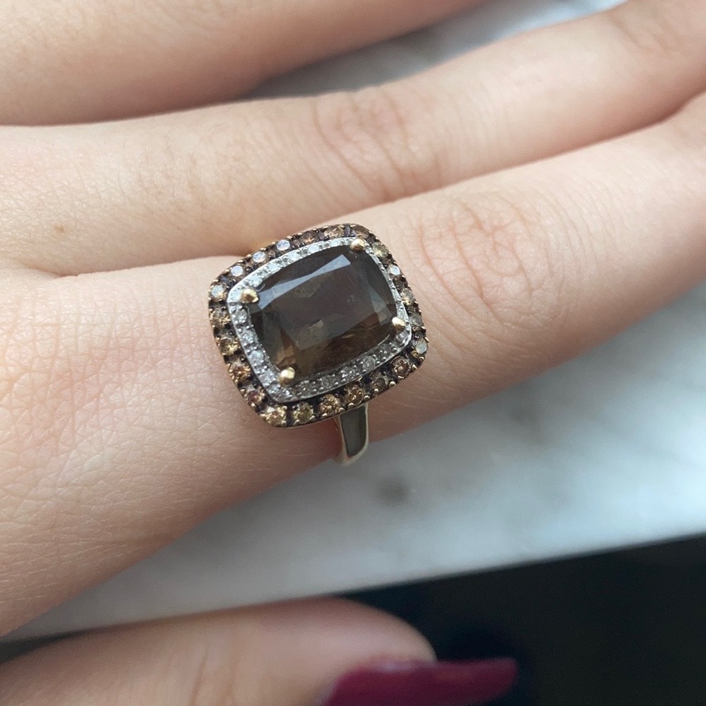 - 14k Smokey quartz ring